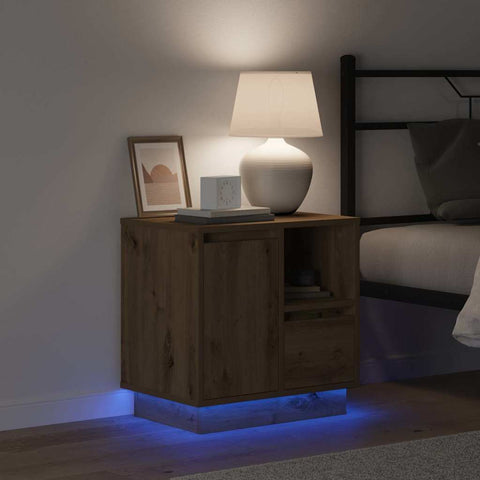 vidaXL Bedside Cabinet with Drawer 2 pcs Artisan oak 50 x 34.5 x 50 cm