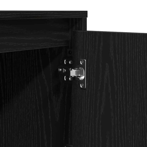 vidaXL Bedside Cabinet with LED Lights Black 39x34,5x50 cm