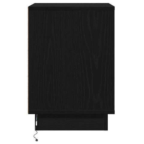 vidaXL Bedside Cabinet with LED Lights Black 39x34,5x50 cm