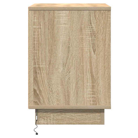 vidaXL Bedside Cabinet with LED Lights Sonoma Oak 39x34,5x50 cm
