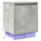 vidaXL Bedside Cabinet with LED Lights Concrete Grey 39x34.5x50 cm