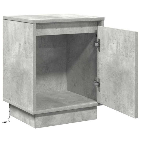 vidaXL Bedside Cabinets with LED Lights 2 pcs Concrete Grey 39x34,5x50 cm
