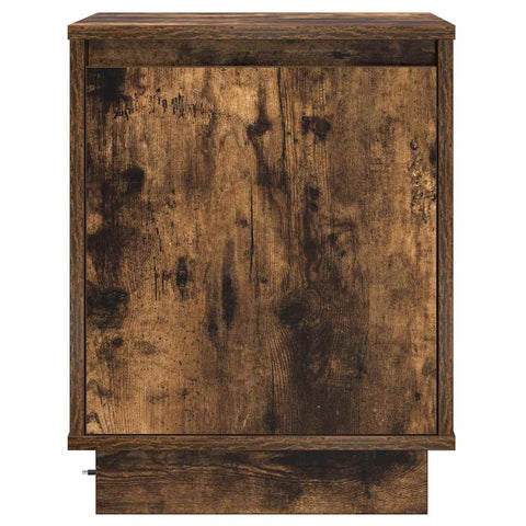 vidaXL Bedside Cabinets with LED Lights 2 pcs Smoked Oak 39x34,5x50 cm
