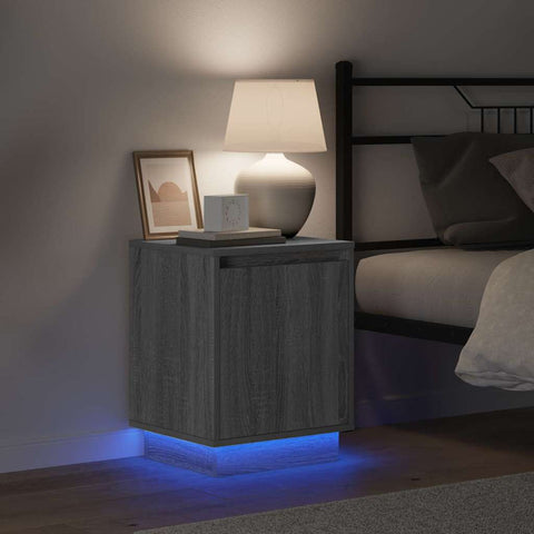 vidaXL Bedside Cabinet with Grey 39 x 34.5 x 50 cm Engineered wood