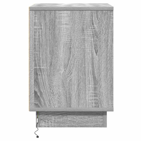 vidaXL Bedside Cabinet with LED Lights Grey Sonoma 39x34,5x50 cm