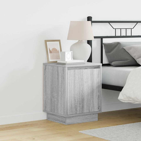 vidaXL Bedside Cabinets with LED Lights 2 pcs Grey Sonoma 39x34,5x50 cm