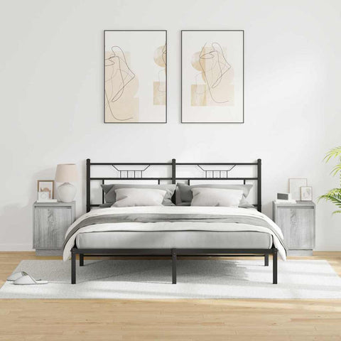 vidaXL Bedside Cabinets with LED Lights 2 pcs Grey Sonoma 39x34,5x50 cm