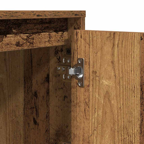 vidaXL Bedside Cabinet with LED Lights Old Wood 39x34.5x50 cm