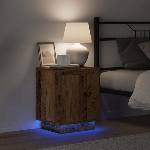 vidaXL Bedside Cabinet with 2 pcs Old wood 39 x 34.5 x 50 cm