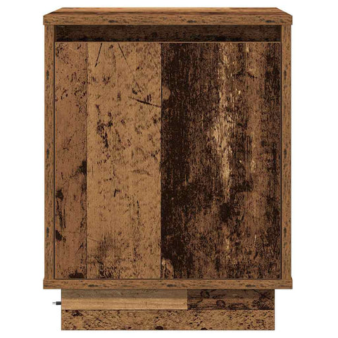 vidaXL Bedside Cabinets with LED Lights 2 pcs Old Wood 39x34,5x50 cm