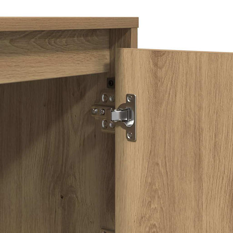 vidaXL Bedside Cabinet with LED Lights Artisan Oak 39x34,5x50 cm
