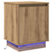 vidaXL Bedside Cabinet with LED Lights Artisan Oak 39x34,5x50 cm