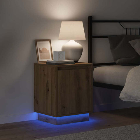 vidaXL Bedside Cabinet with 2 pcs Artisan oak 39 x 34.5 x 50 cm