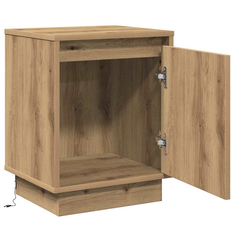 vidaXL Bedside Cabinets with LED Lights 2 pcs Artisan Oak 39x34,5x50 cm