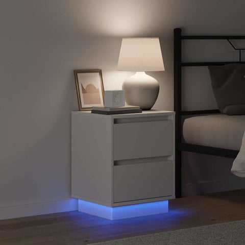 vidaXL Bedside Cabinet with White 39 x 34.5 x 50 cm Engineered wood