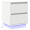 vidaXL Bedside Cabinet with LED Lights White 39x34.5x50 cm