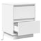 vidaXL Bedside Cabinet with LED Lights White 39x34.5x50 cm