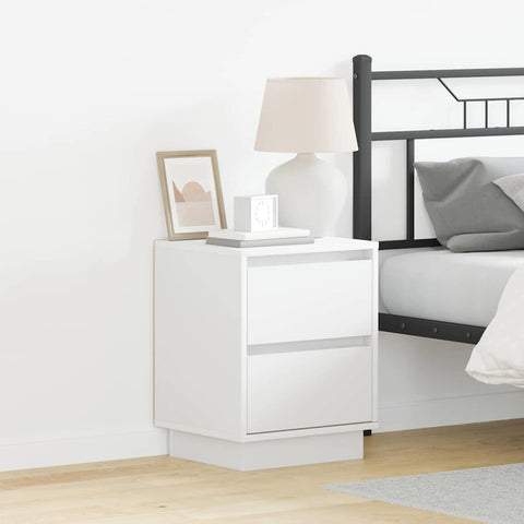 vidaXL Bedside Cabinets with LED Lights 2 pcs White 39x34.5x50 cm