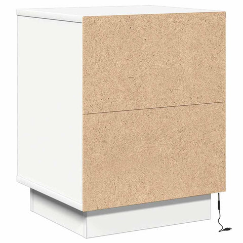 vidaXL Bedside Cabinets with LED Lights 2 pcs White 39x34.5x50 cm
