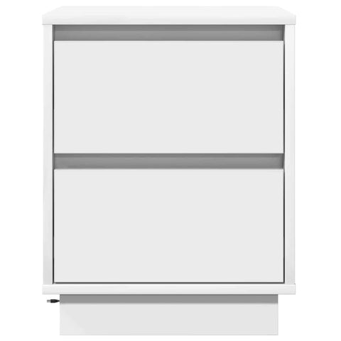 vidaXL Bedside Cabinets with LED Lights 2 pcs White 39x34.5x50 cm