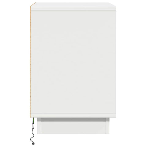 vidaXL Bedside Cabinets with LED Lights 2 pcs White 39x34.5x50 cm