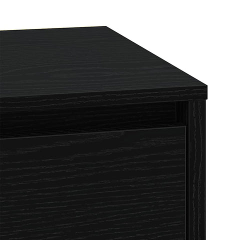 vidaXL Bedside Cabinet with LED Lights Black 39x34.5x50 cm