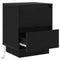 vidaXL Bedside Cabinet with LED Lights Black 39x34.5x50 cm