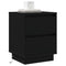 vidaXL Bedside Cabinet with LED Lights Black 39x34.5x50 cm