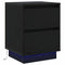 vidaXL Bedside Cabinets with LED Lights 2 pcs Black 39x34.5x50 cm