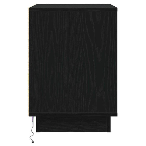 vidaXL Bedside Cabinets with LED Lights 2 pcs Black 39x34.5x50 cm