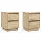 vidaXL Bedside Cabinets with LED Lights 2 pcs Sonoma Oak 39x34.5x50 cm
