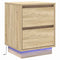 vidaXL Bedside Cabinets with LED Lights 2 pcs Sonoma Oak 39x34.5x50 cm