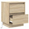 vidaXL Bedside Cabinets with LED Lights 2 pcs Sonoma Oak 39x34.5x50 cm