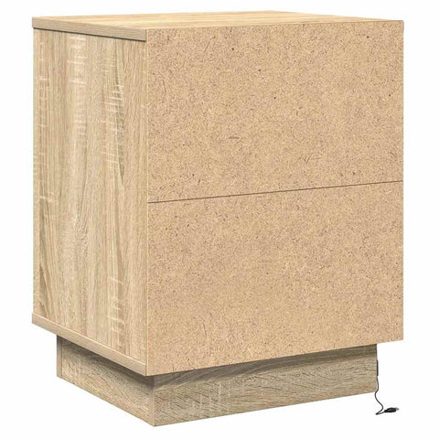 vidaXL Bedside Cabinets with LED Lights 2 pcs Sonoma Oak 39x34.5x50 cm