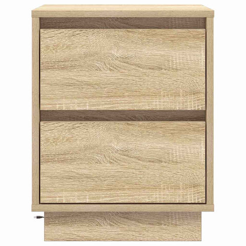 vidaXL Bedside Cabinets with LED Lights 2 pcs Sonoma Oak 39x34.5x50 cm