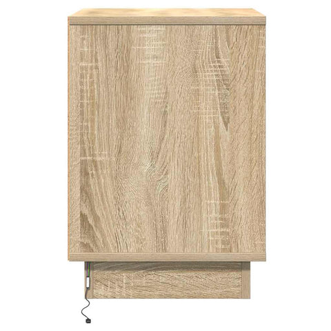 vidaXL Bedside Cabinets with LED Lights 2 pcs Sonoma Oak 39x34.5x50 cm