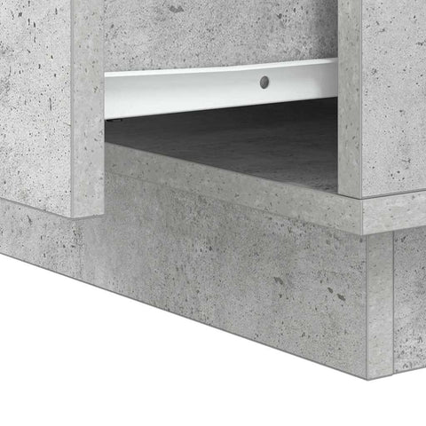 vidaXL Bedside Cabinet with LED Lights Concrete Grey 39x34.5x50 cm