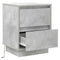 vidaXL Bedside Cabinet with LED Lights Concrete Grey 39x34.5x50 cm