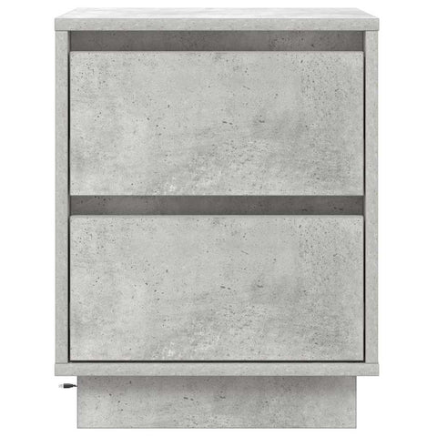 vidaXL Bedside Cabinet with LED Lights Concrete Grey 39x34.5x50 cm