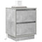 vidaXL Bedside Cabinet with LED Lights Concrete Grey 39x34.5x50 cm