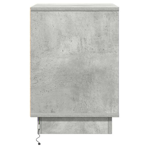 vidaXL Bedside Cabinet with LED Lights Concrete Grey 39x34.5x50 cm