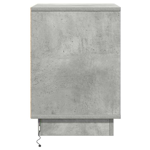 vidaXL Bedside Cabinets with LED Lights 2 pcs Concrete Grey 39x34.5x50 cm