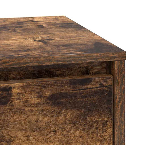 vidaXL Bedside Cabinet with LED Lights Smoked Oak 39x34.5x50 cm