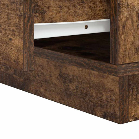 vidaXL Bedside Cabinet with LED Lights Smoked Oak 39x34.5x50 cm