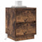 vidaXL Bedside Cabinet with LED Lights Smoked Oak 39x34.5x50 cm