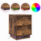 vidaXL Bedside Cabinet with LED Lights Smoked Oak 39x34.5x50 cm