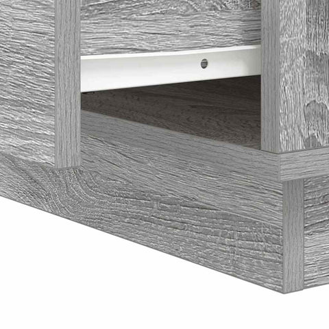 vidaXL Bedside Cabinet with LED Lights Grey Sonoma 39x34,5x50 cm