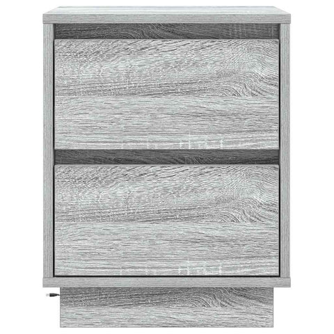 vidaXL Bedside Cabinet with LED Lights Grey Sonoma 39x34,5x50 cm