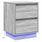 vidaXL Bedside Cabinets with LED Lights 2 pcs Grey Sonoma 39x34.5x50 cm