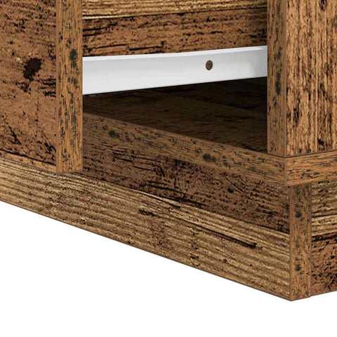 vidaXL Bedside Cabinet with LED Lights Old Wood 39x34.5x50 cm